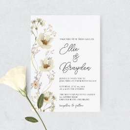 Invitación a la boda de flores silvestres acuarela