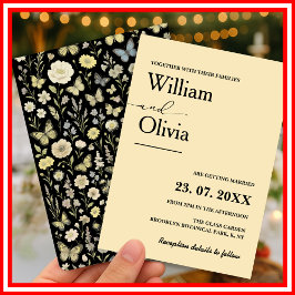 Invitación a la boda de flores silvestres amarilla