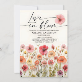 Invitación a la boda de flores silvestres, amor en