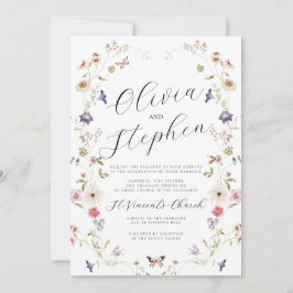 Invitación a la boda de flores silvestres, Boda de
