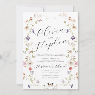 Invitación a la boda de flores silvestres, Boda de