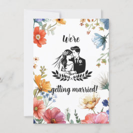 Invitación a la boda de flores silvestres de amor 