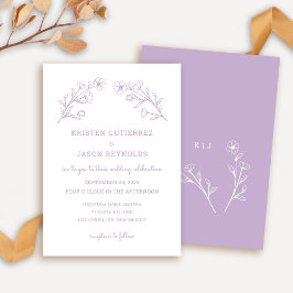 Invitación a la boda de flores silvestres de Lilac