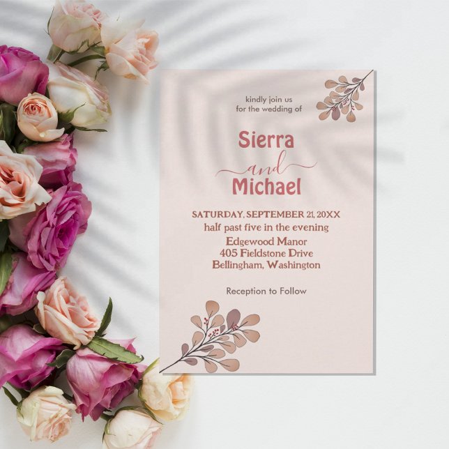 Invitación a la boda de flores silvestres de oro s (Subido por el creador)