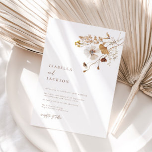 Invitación a la boda de flores silvestres de otoño