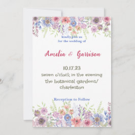 Invitación a la boda de flores silvestres de prima