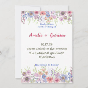 Invitación a la boda de flores silvestres de prima