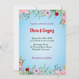 Invitación a la boda de flores silvestres de prima