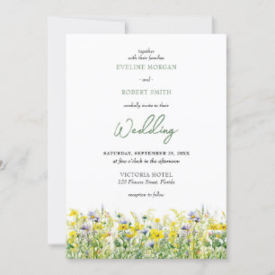 Invitación a la boda de flores silvestres de prima