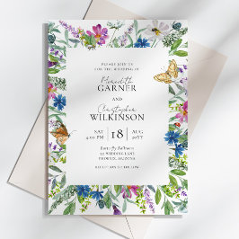 Invitación a la boda de flores silvestres de prima