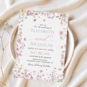 Invitación a la boda de flores silvestres en el ja