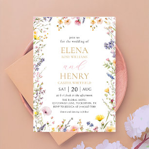 Invitación a la boda de flores silvestres en el ja