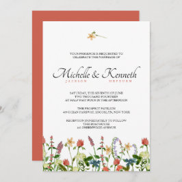 Invitación a la boda de flores silvestres en el pa