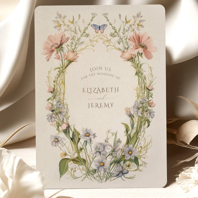 Invitación a la boda de flores silvestres en estil (Subido por el creador)