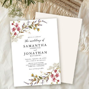 Invitación a la boda de Flores Silvestres Florales