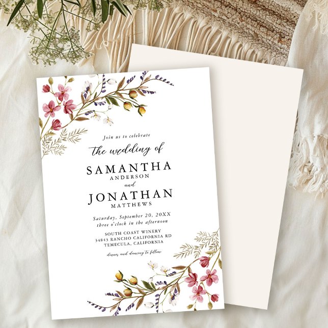 Invitación a la boda de Flores Silvestres Florales (Subido por el creador)