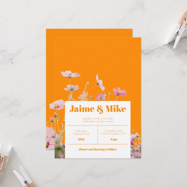 Invitación a la boda de Flores Silvestres Florales (Anverso/Reverso In Situ)