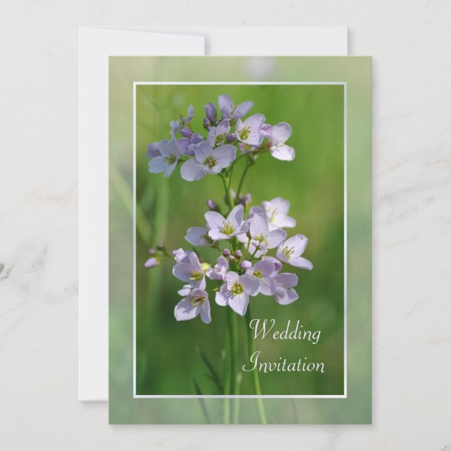 Invitación a la boda de flores silvestres rosas (Anverso)