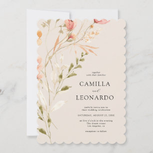 Invitación a la boda de flores silvestres rusticas