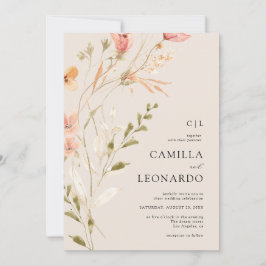 Invitación a la boda de flores silvestres rusticas