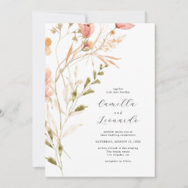 Invitación a la boda de flores silvestres rusticas