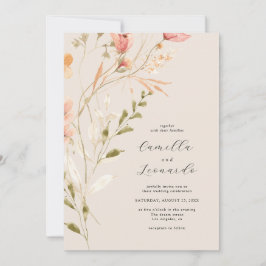 Invitación a la boda de flores silvestres rusticas