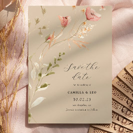 Invitación a la boda de flores silvestres rusticas