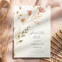 Invitación a la boda de flores silvestres rusticas
