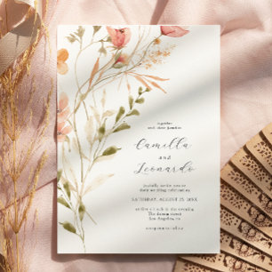 Invitación a la boda de flores silvestres rusticas