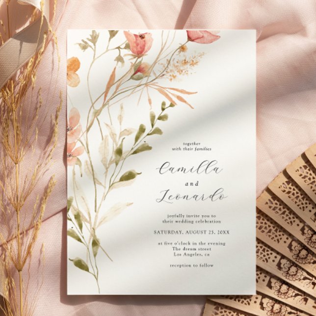 Invitación a la boda de flores silvestres rusticas (Subido por el creador)