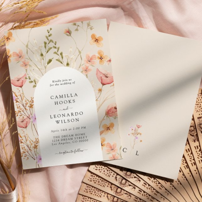 Invitación a la boda de flores silvestres rusticas (Subido por el creador)