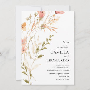 Invitación a la boda de flores silvestres rusticas