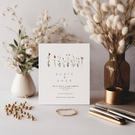 Invitación a la boda de flores silvestres simples