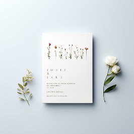 Invitación a la boda de flores silvestres simples