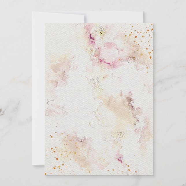 Invitación a la boda de flores sobre el tex de pap (Anverso)