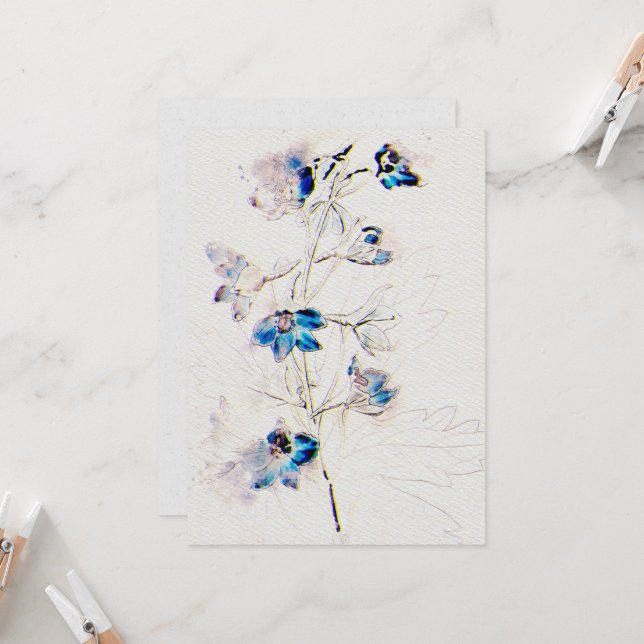 Invitación a la boda de flores sobre el tex de pap (Anverso/Reverso In Situ)