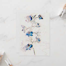 Invitación a la boda de flores sobre el tex de pap