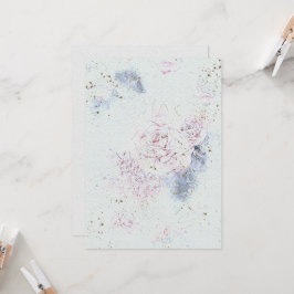 Invitación a la boda de flores sobre el tex de pap