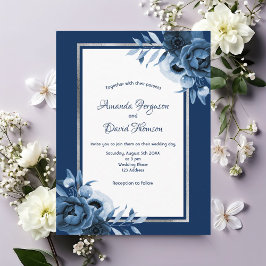Invitación a la boda de florines blancos de color 
