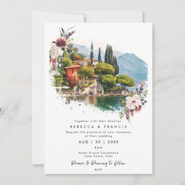 Invitación a la boda de florines italianos (Anverso)
