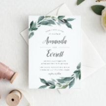 Invitación a la boda de follaje abundante
