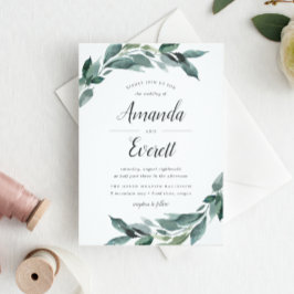Invitación a la boda de follaje abundante