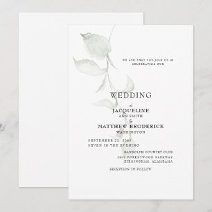 Invitación a la boda de follaje moderno