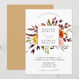 Invitación a la boda de follaje otoñal