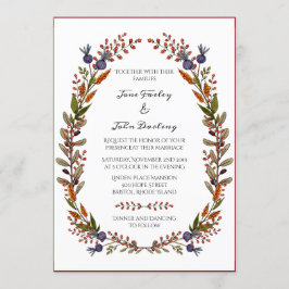 Invitación a la boda de follaje otoñal