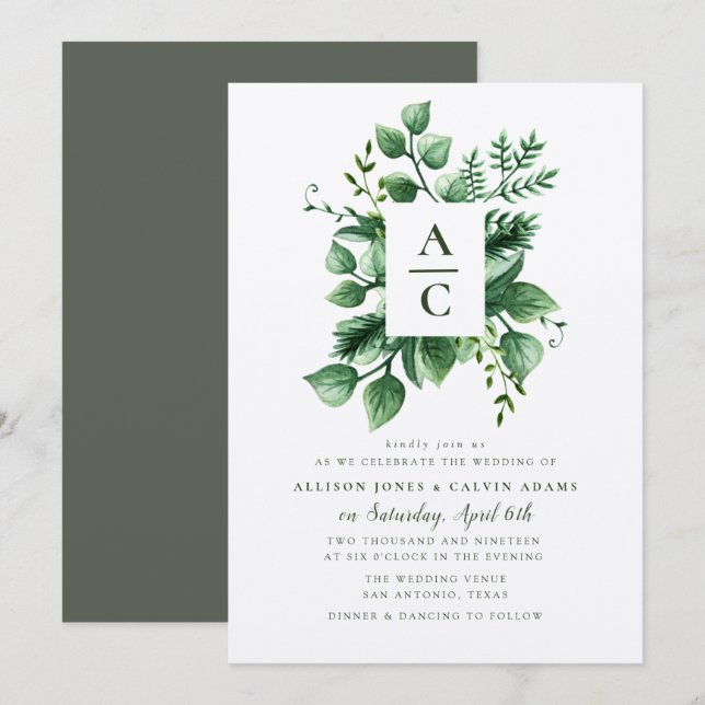 Invitación a la boda de folletos de verano (Anverso / Reverso)