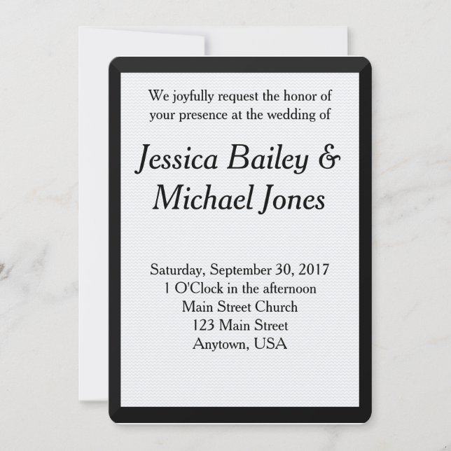 Invitación a la boda de fondo de Chevron simple (Anverso)