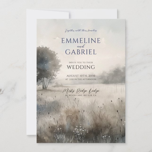 Invitación a la boda de Forest Meadow (Anverso)