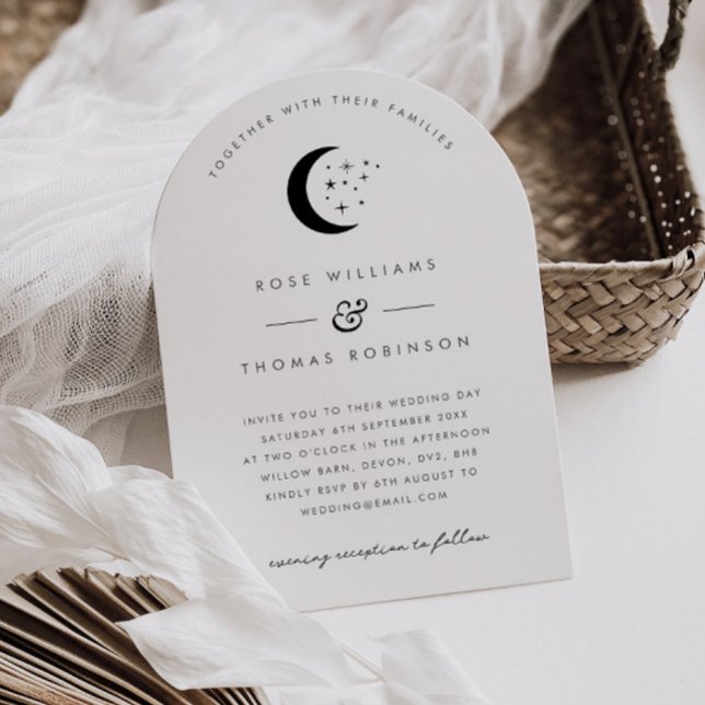 Invitación a la boda de forma de arco celestial (Zazzle Celestial Arch Shape Wedding Invitation)
