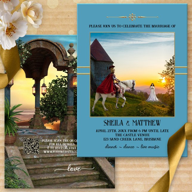 Invitación a la boda de fotografía medieval bohemi (Subido por el creador)